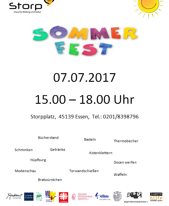 Sommerfest am 07.07.2017 15.00-18.00 Uhr