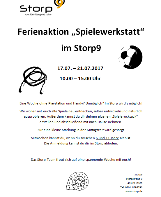 Ferienaktion Spielewerkstatt im Storp 9