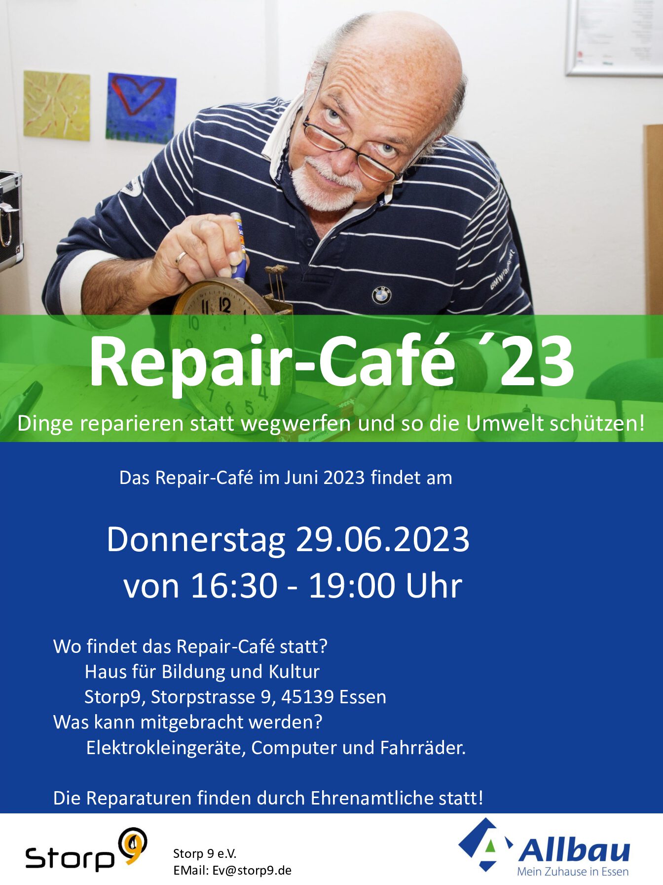 Das Repair – Cafe´ ist wieder da.
